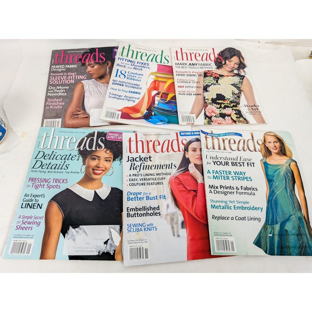 Lot of 23 Threads Magazine For People Who Love to Sew Craft 183-205 2016 - 2019